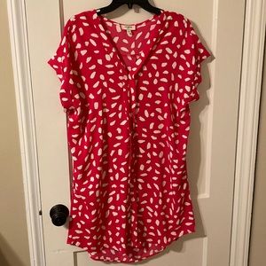 Umgee Pink Leopard Short Sleeve Dress